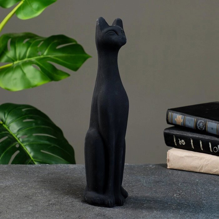 Фигура "Кошка Египетская №5" малая черная матовая 15 10х10х31см от компании Интернет-гипермаркет «MOLL» - фото 1
