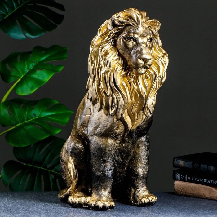 Фигура "Лев сидящий" черное золото от компании Интернет-гипермаркет «MOLL» - фото 1