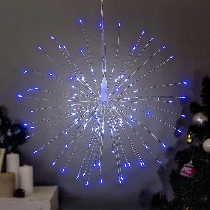 Фигура новогодняя "Салют", АА*4 (не в компл.), 120 LED, СИНЕ-БЕЛЫЙ от компании Интернет-гипермаркет «MOLL» - фото 1