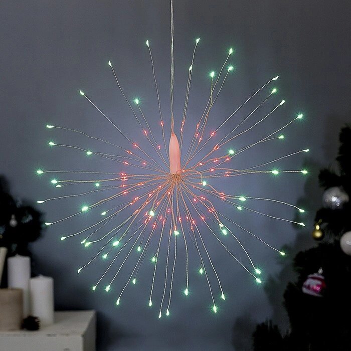 Фигура новогодняя "Салют", АА*4 (не в компл.), 120 LED, ЗЕЛЕНО-РОЗОВЫЙ от компании Интернет-гипермаркет «MOLL» - фото 1