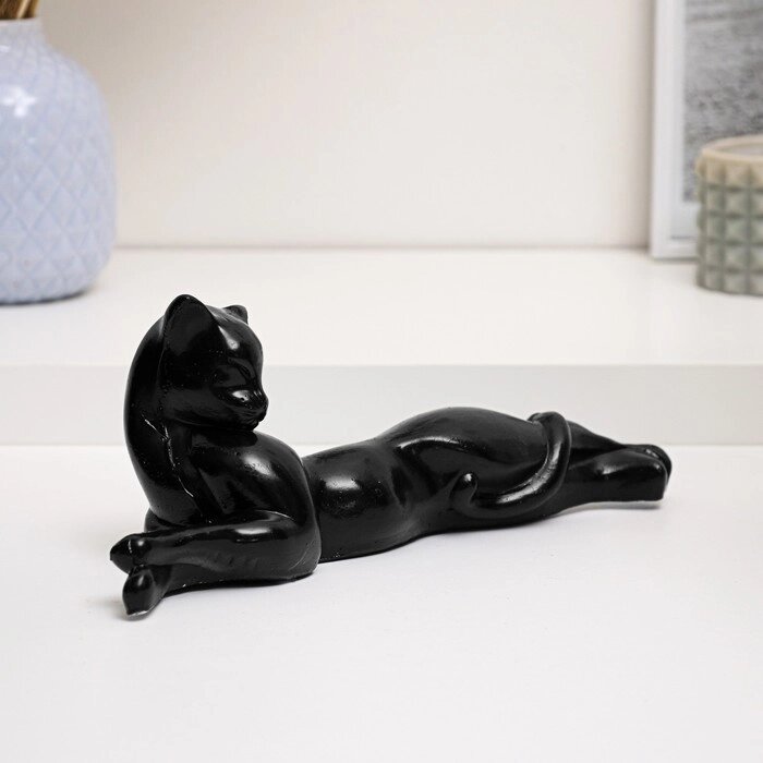 Фигура "Пантера №1" малая чёрная глянцевая 7х26х10см от компании Интернет-гипермаркет «MOLL» - фото 1