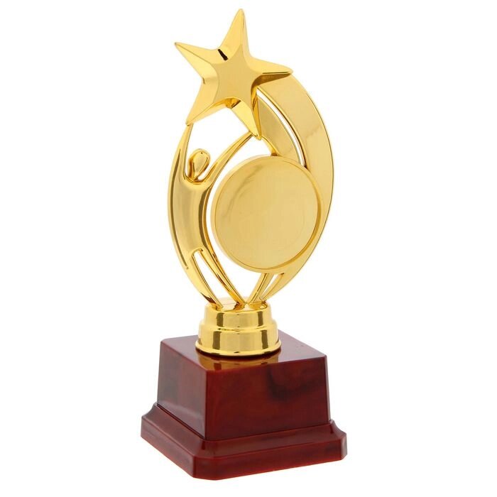 Фигура под нанесение "Человек со звездой", золото, красный цоколь от компании Интернет-гипермаркет «MOLL» - фото 1