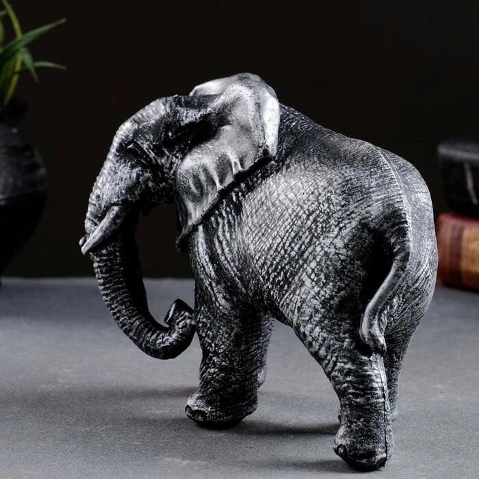 Фигура "Слон африканский" серебро 18х7х13см от компании Интернет-гипермаркет «MOLL» - фото 1