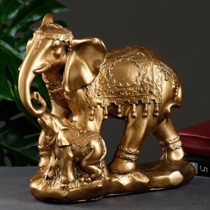 Фигура "Слон со слонёнком" 15х27х27см от компании Интернет-гипермаркет «MOLL» - фото 1