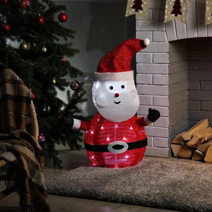 Фигура светодиодная "Дед Мороз" 60 см, 40 LED, 220V, БЕЛЫЙ от компании Интернет-гипермаркет «MOLL» - фото 1