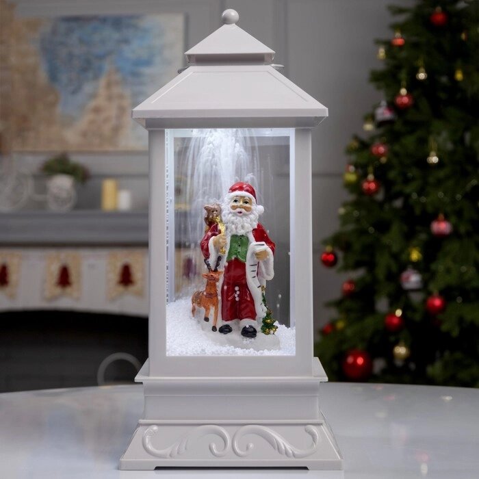 Фигура светодиодная фонарь "Дед Мороз", 18х18х41 см, музыка, 5V, БЕЛЫЙ от компании Интернет-гипермаркет «MOLL» - фото 1