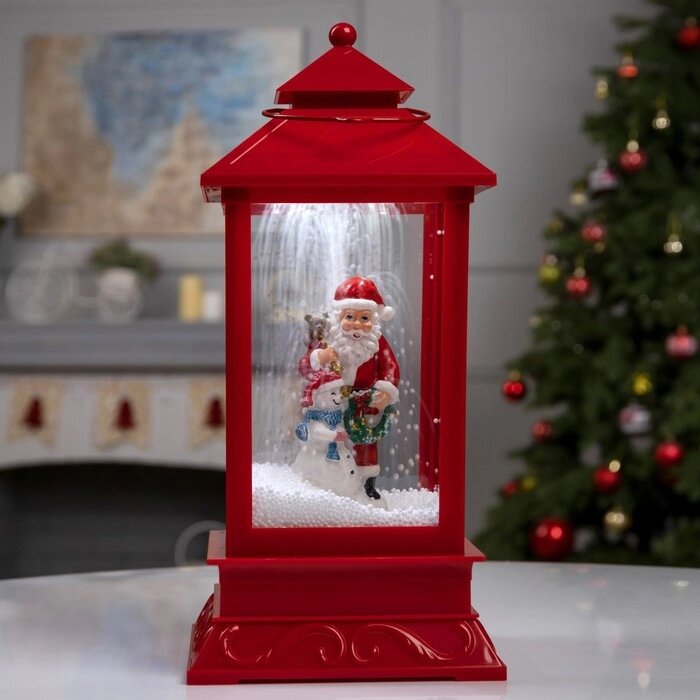 Фигура светодиодная фонарь "Дед Мороз и снеговик", 18х18х41 см, музыка, 5V, БЕЛЫЙ от компании Интернет-гипермаркет «MOLL» - фото 1