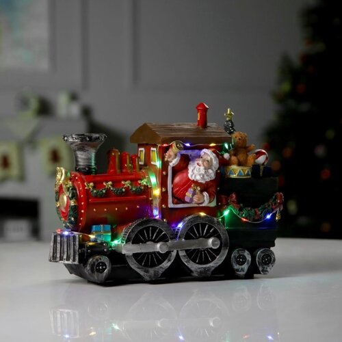 Фигура светодиодная "Поезд с Дедом Морозом" 26.5x12.5x19.5 см, USB, AAx3, МУЛЬТИ