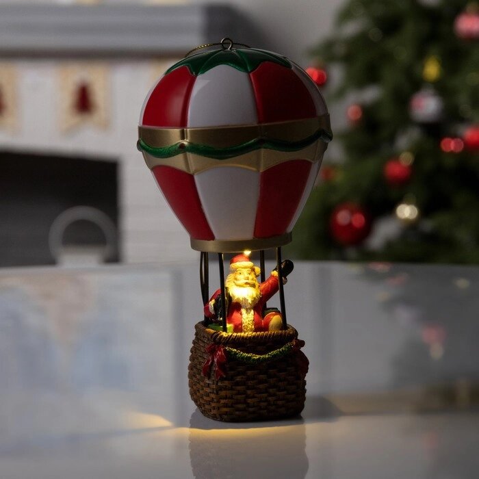 Фигура светодиодная "Шар Деда Мороза" 8x8x16 см, 1 LED, LR44x2(не в компл), Т/БЕЛЫЙ от компании Интернет-гипермаркет «MOLL» - фото 1