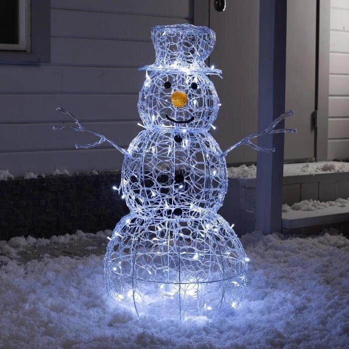 Фигура светодиодная "Снеговик" 90 см, 120 LED, мерцает, 31V, БЕЛЫЙ от компании Интернет-гипермаркет «MOLL» - фото 1