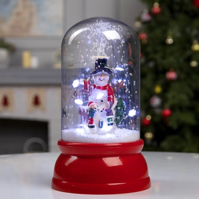 Фигура светодиодная "Снеговик и дети", 18х18х30 см, музыка, 5V, БЕЛЫЙ от компании Интернет-гипермаркет «MOLL» - фото 1