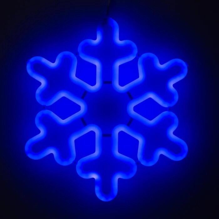 Фигура светодиодная "Снежинка синяя" 30х30х2 см, фиксинг, 220 В, СИНИЙ от компании Интернет-гипермаркет «MOLL» - фото 1