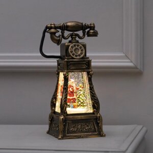 Фигура светодиодная телефон "Дед Мороз и елка", 11x28 см, USB, музыка, Т/БЕЛЫЙ