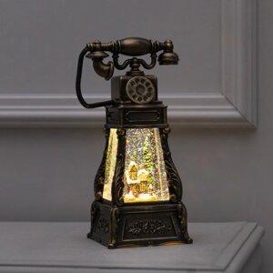 Фигура светодиодная телефон "Дом Деда Мороза", 11x28 см, USB, музыка, Т/БЕЛЫЙ