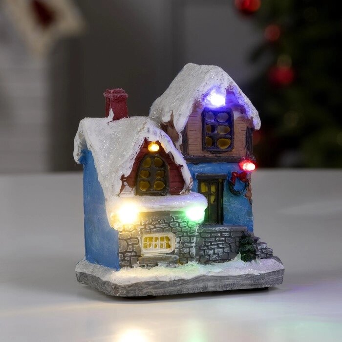 Фигура светодиодная "Заснеженный дом" 9x6x10 см, 5 LED, AААx3 (не в компл.), МУЛЬТИ от компании Интернет-гипермаркет «MOLL» - фото 1