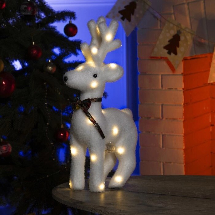 Фигура световая "Белый олень", 31 LED, 26х12х45 см, фиксинг, от батар. (не в компл) от компании Интернет-гипермаркет «MOLL» - фото 1