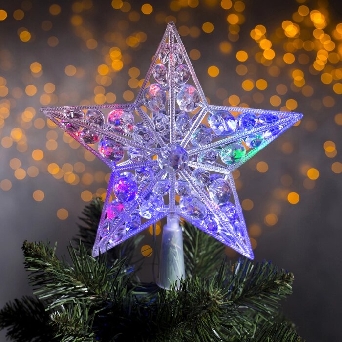 Фигура "Звезда белая ёлочная" 22Х22 см, пластик, 15 LED,2 метра провод,240V МУЛЬТИ от компании Интернет-гипермаркет «MOLL» - фото 1