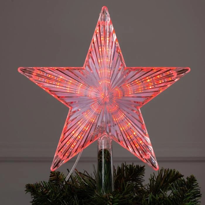 Фигура "Звезда белая ёлочная" 22Х22 см, пластик, 30 LED, провод 2 м, 240V КРАСНЫЙ от компании Интернет-гипермаркет «MOLL» - фото 1