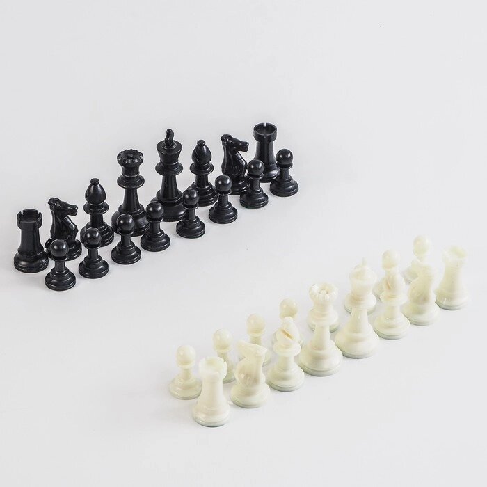 Фигуры шахматные пластиковые  (король h=7.5 см, пешка 3.5 см) от компании Интернет-гипермаркет «MOLL» - фото 1