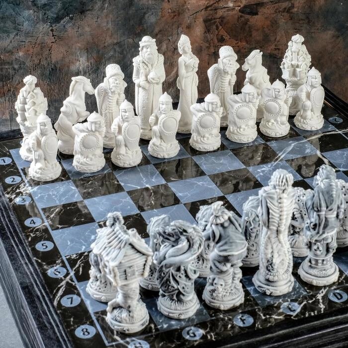 Фигуры шахматные "Русские сказки" комплект 32штх11см, доска от компании Интернет-гипермаркет «MOLL» - фото 1