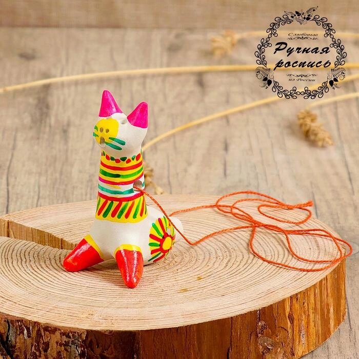Филимоновская игрушка - свисток "Котик" от компании Интернет-гипермаркет «MOLL» - фото 1