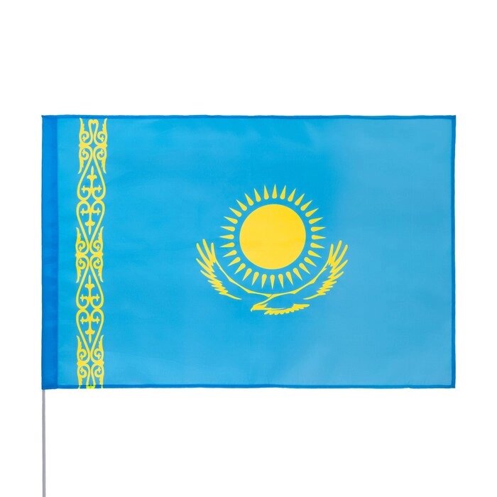 Флаг Казахстана, 90 х 135 см, полиэфирный шелк, без древка от компании Интернет-гипермаркет «MOLL» - фото 1