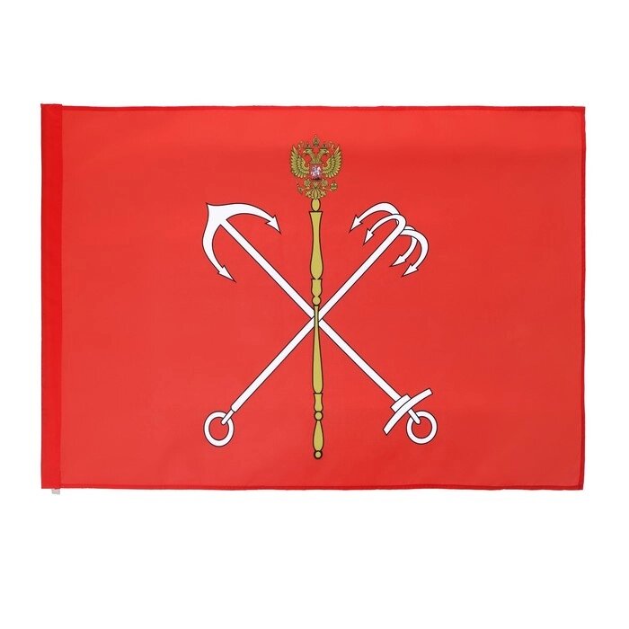Флаг Санкт-Петербурга, 90 х 135, полиэфирный шелк, без древка от компании Интернет-гипермаркет «MOLL» - фото 1