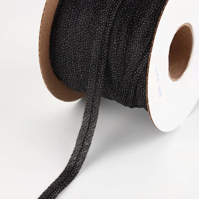 Флизелиновая лента, нитепрошивная, усиленная, 10 мм, 100 м, цвет чёрный от компании Интернет-гипермаркет «MOLL» - фото 1