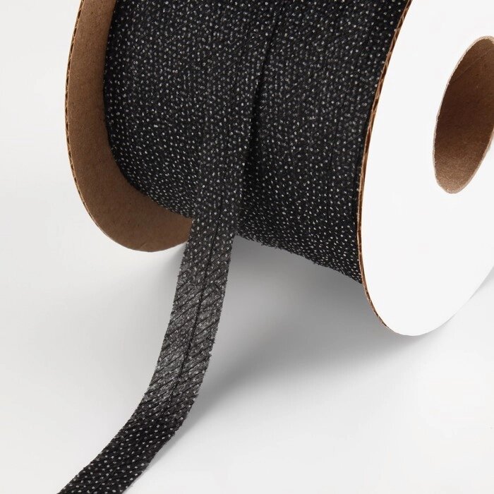 Флизелиновая лента, нитепрошивная, усиленная, 12 мм, 100 м, цвет чёрный от компании Интернет-гипермаркет «MOLL» - фото 1
