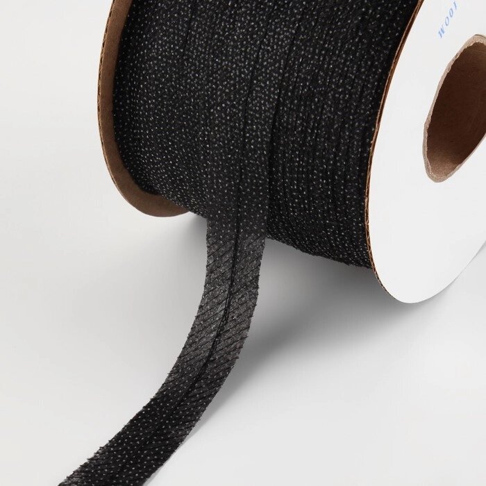 Флизелиновая лента, нитепрошивная, усиленная, 15 мм, 100 м, цвет чёрный от компании Интернет-гипермаркет «MOLL» - фото 1