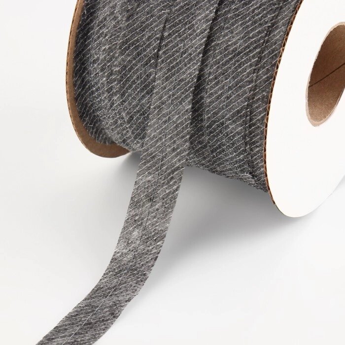 Флизелиновая лента, нитепрошивная, усиленная, 15 мм, 100 м, цвет серый от компании Интернет-гипермаркет «MOLL» - фото 1