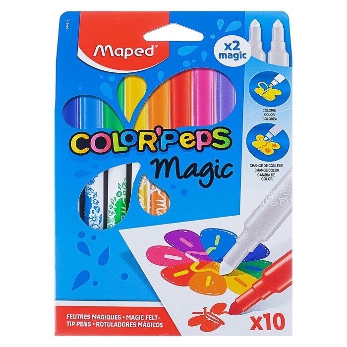 Фломастеры 10 цветов, Maped Color Peps MAGIC, меняющие цвет от компании Интернет-гипермаркет «MOLL» - фото 1