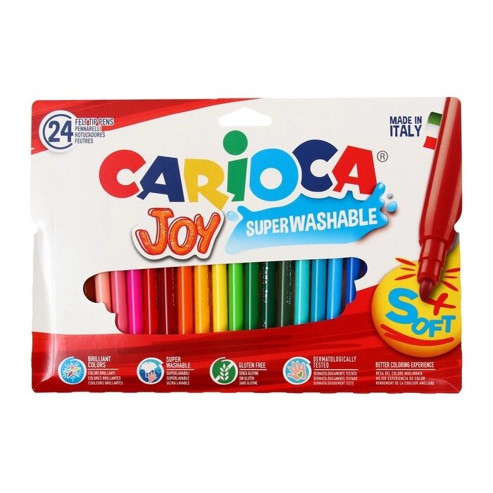 Фломастеры 24 цвета Carioca Joy 2.6мм, картонный конверт 40532/24 от компании Интернет-гипермаркет «MOLL» - фото 1