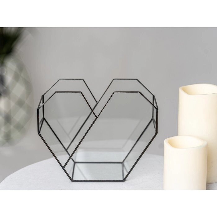 Флорариум "Сердце 3d" (швы черные) от компании Интернет-гипермаркет «MOLL» - фото 1