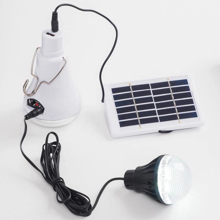 Фонарь кемпинговый 2 шт, 2 фонаря 10 Вт и 2 Вт, солнечная батарея от компании Интернет-гипермаркет «MOLL» - фото 1