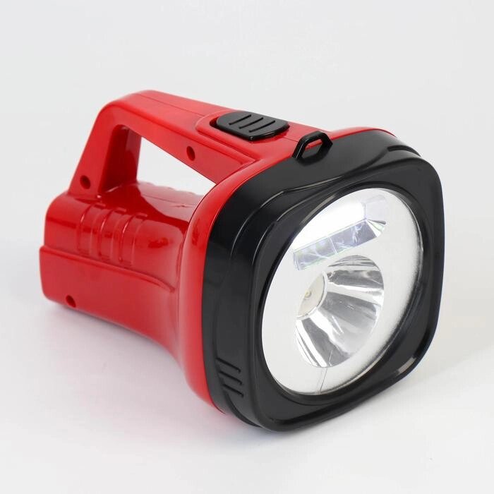 Фонарь-прожектор аккумуляторный, 2 Вт+3 Вт, 800 mAh, от сети 220 В, 18.5х12х11, красный от компании Интернет-гипермаркет «MOLL» - фото 1