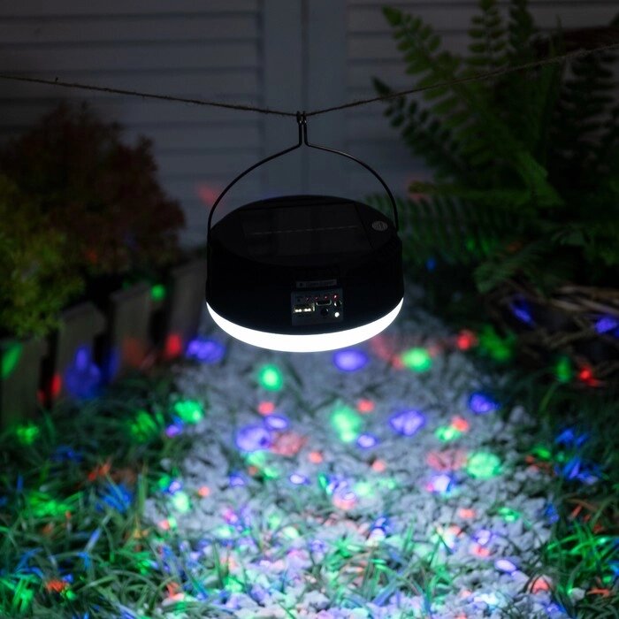Фонарь садовый на солн. бат. "Диско шар" 13х6 см, LED-6-1.2V (SOLAR), пульт, USB, RGBW от компании Интернет-гипермаркет «MOLL» - фото 1