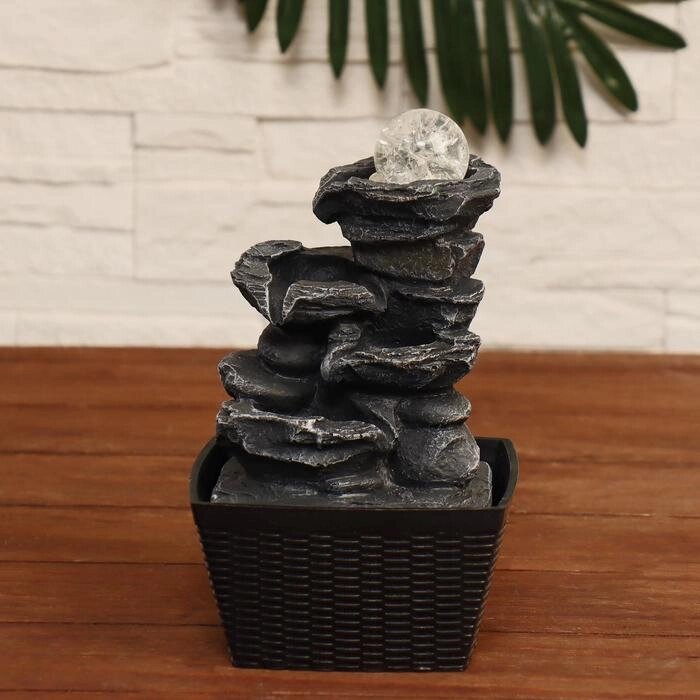 Фонтан "Каменный ручей" 13х12х23 см (с подсветкой) от компании Интернет-гипермаркет «MOLL» - фото 1