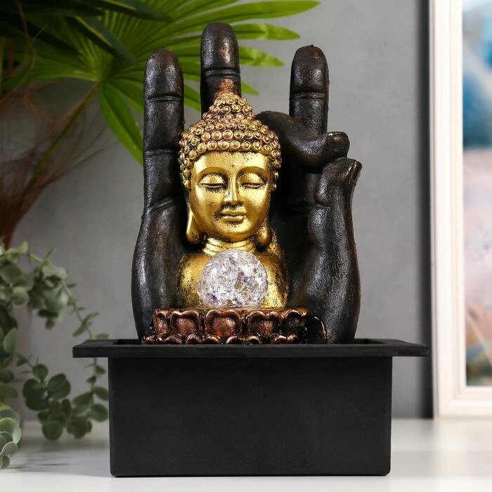 Фонтан настольный от сети, подсветка "Будда и рука" 35х20х25 см от компании Интернет-гипермаркет «MOLL» - фото 1