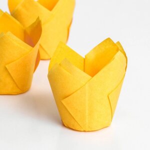 Форма бумажная "Тюльпан", жёлтый, 5 х 8 см, набор 200 шт