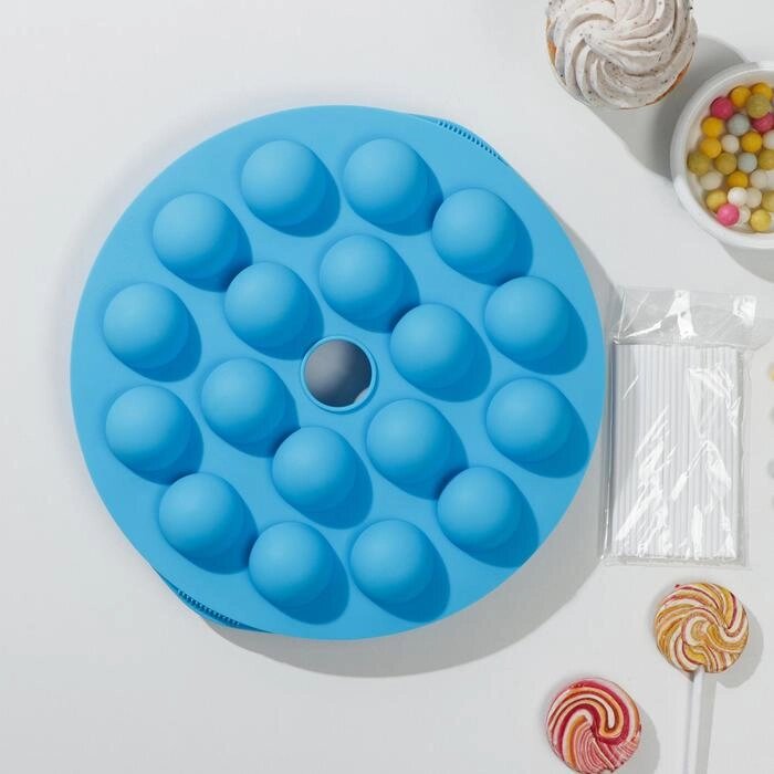 Форма для леденцов Доляна "Лолли-поп", 26254 см, 18 ячеек, с палочками, цвет МИКС от компании Интернет-гипермаркет «MOLL» - фото 1