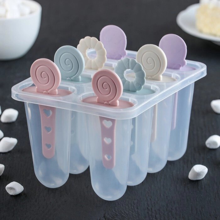 Форма для мороженого "Леденец", 8 ячеек, 151212 см, цвет МИКС от компании Интернет-гипермаркет «MOLL» - фото 1