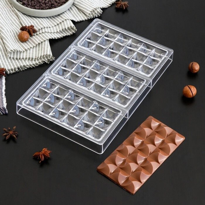 Форма для шоколада "Акапулько", 3 ячейки, 27,517,52,5 см, ячейка 15,37,50,8 см от компании Интернет-гипермаркет «MOLL» - фото 1