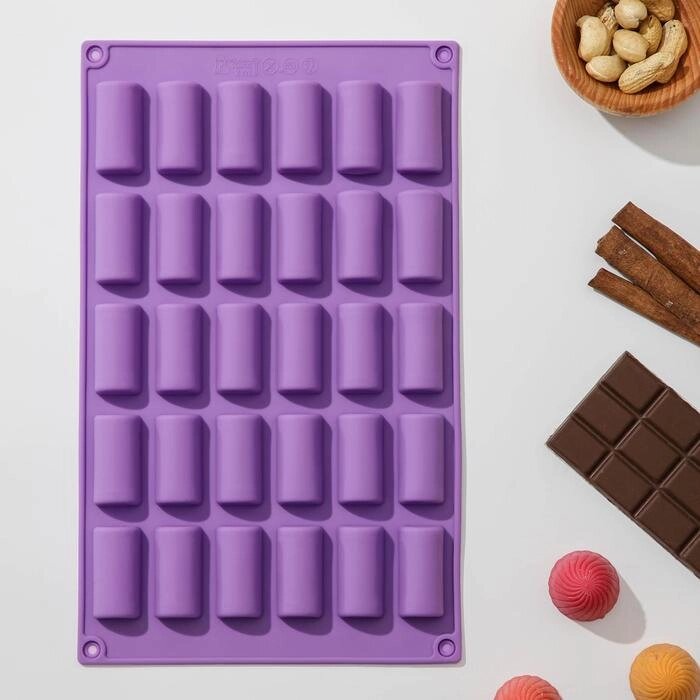 Форма для шоколада Доляна "Батончик", 27,517,5 см, 30 ячеек (421,5 см), цвет МИКС от компании Интернет-гипермаркет «MOLL» - фото 1