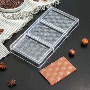 Форма для шоколада "Плитка шоколада", 3 ячейки, 27,413,52,5 см