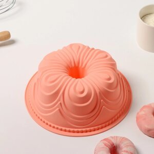 Форма для выпечки "Немецкий кекс. Торжество" 22.5х8 см (внутр. диаметр 20см), цвет персиковый
