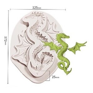 Форма силиконовая для эпоксидной смолы "Большой дракон", 15,2 5,2 1,5 см