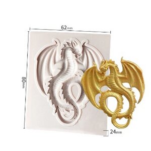 Форма силиконовая для эпоксидной смолы "Летающий дракон", размер изделия 6,7*5,2*4 см
