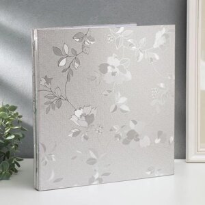 Фотоальбом магнитный 20 листов "Серебряные цветы" кожзам 5,5х35х33 см