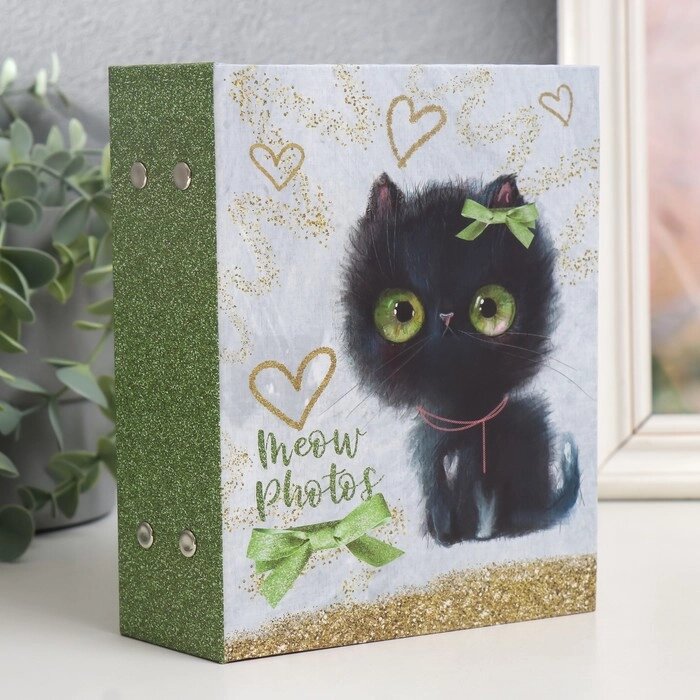 Фотоальбом на 100 фото 10х15 см, пластик. листы "sweet kittens" Чёрный котёнок от компании Интернет-гипермаркет «MOLL» - фото 1